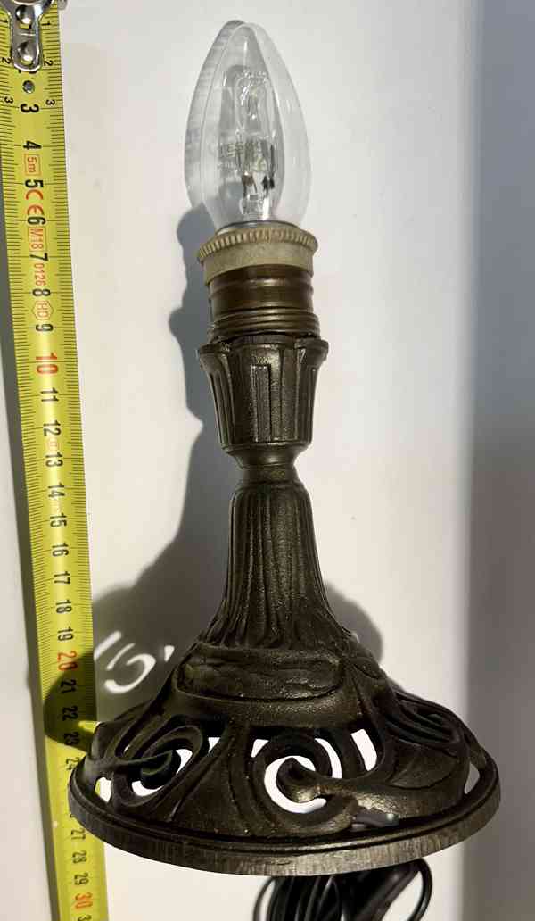 STARÁ elektrická lampa litina porcelán TOP! - foto 6