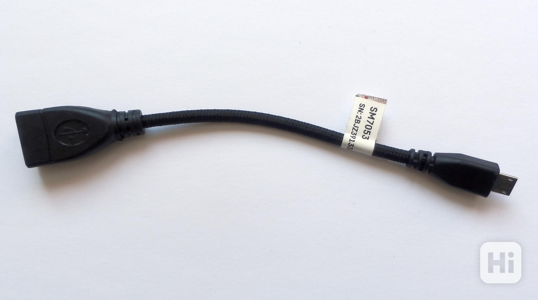 Kabel – redukce USB - USB mini. Délka 16 cm, nový - foto 1