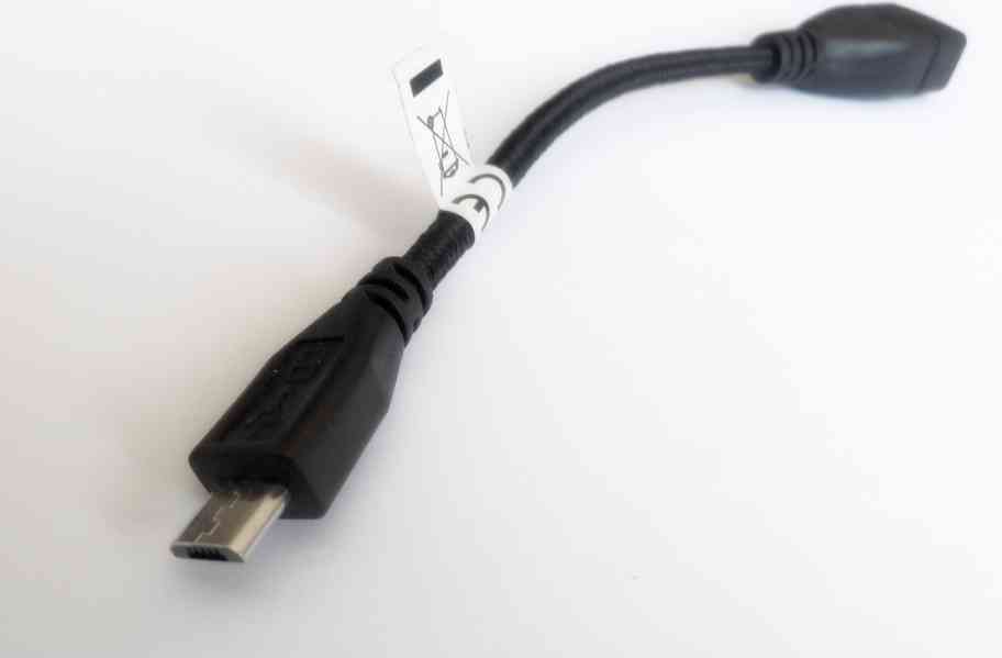 Kabel – redukce USB - USB mini. Délka 16 cm, nový - foto 2