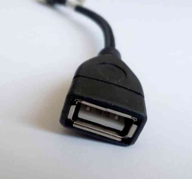 Kabel – redukce USB - USB mini. Délka 16 cm, nový - foto 4