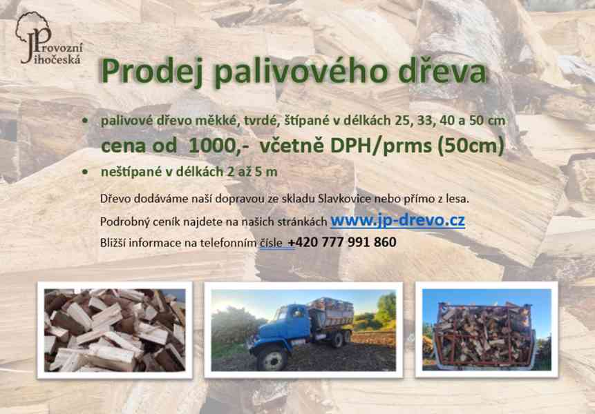 Prodej palivového dřeva - Jihočeská provozní s.r.o.
