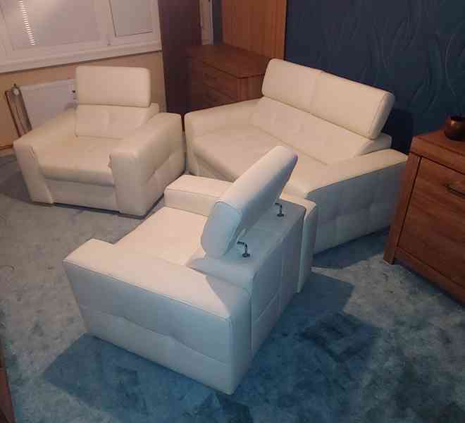 Prodám levně luxusní celokoženou sedací soupravu - foto 5