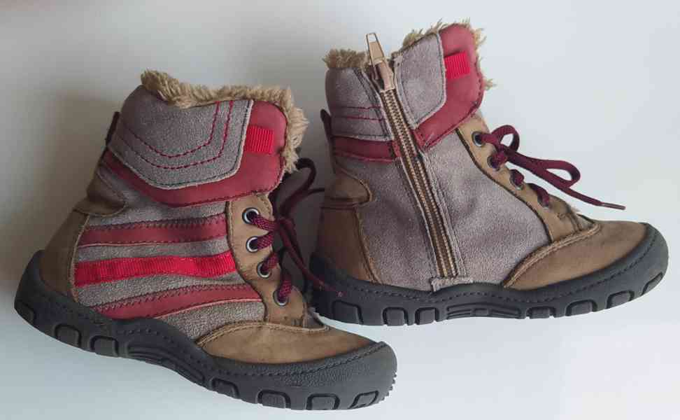Kožené zimní boty vel 25, stélka 16,5 cm - foto 1