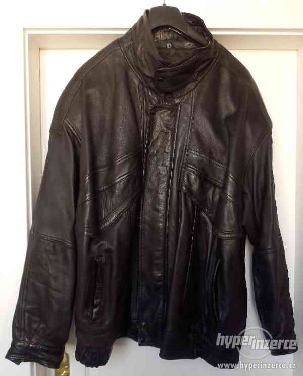 Kožená pánská bunda, černá - foto 1