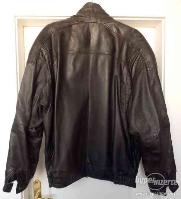 Kožená pánská bunda, černá - foto 2