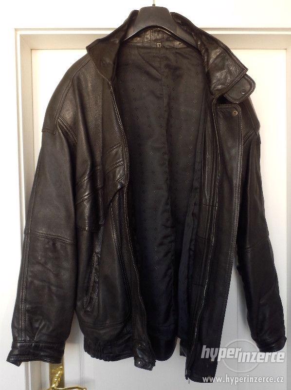 Kožená pánská bunda, černá - foto 3