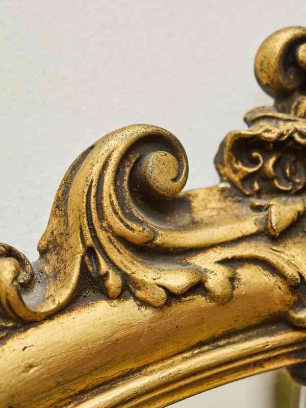 Velké zlacené zrcadlo s fasetou v rokokovém stylu V 199 cm - foto 8