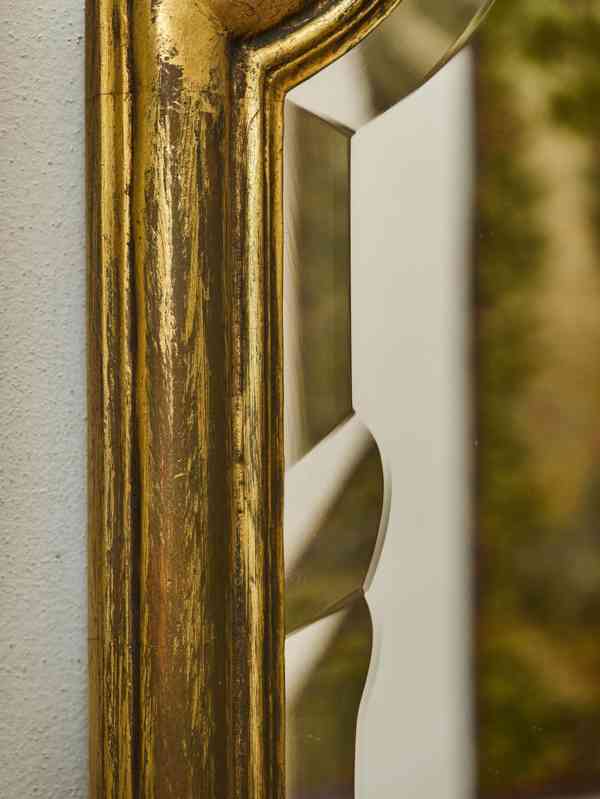 Velké zlacené zrcadlo s fasetou v rokokovém stylu V 199 cm - foto 5