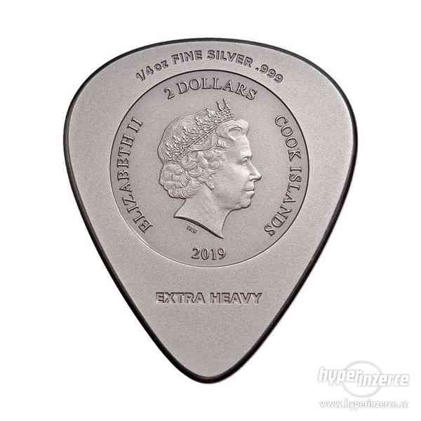 AC/DC Kytarové trsátko - Plug Me In 1/4 oz stříbrná mince - foto 2