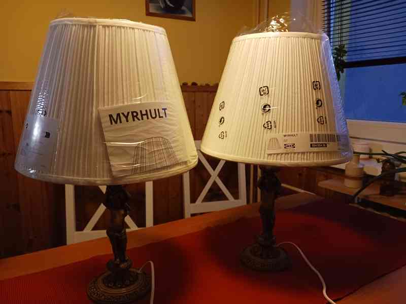 Dvě starožitné mosazné lampy s andělíčky - foto 4