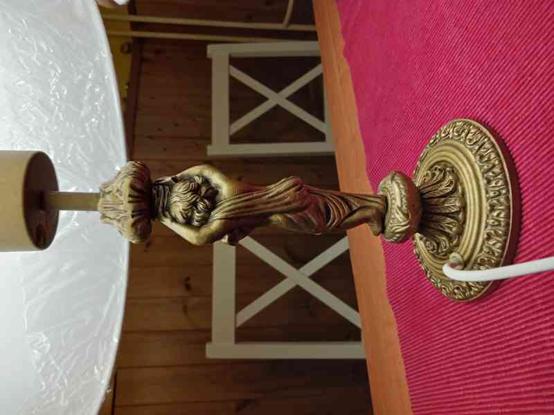 Dvě starožitné mosazné lampy s andělíčky - foto 10