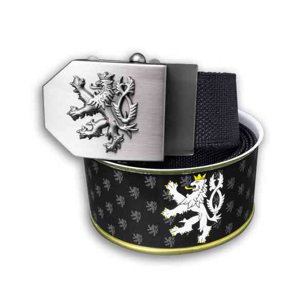 Opasek dárkový Český lev 4 cm - černý - foto 6