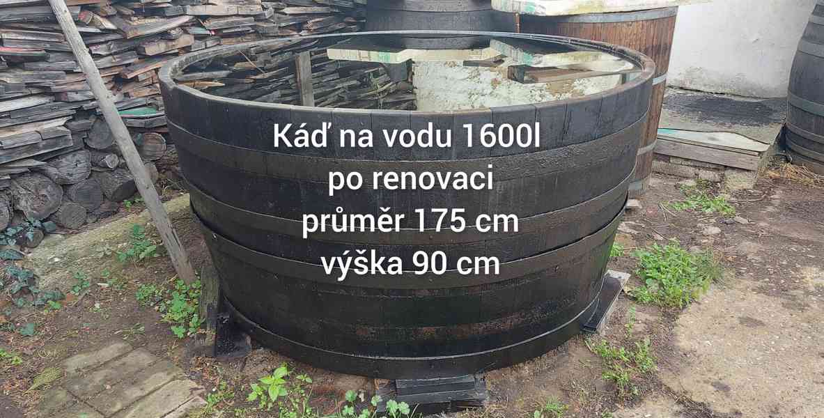 Dřevěné sudy a kádě od 150l - 1700l jsou určeny na vodu. - foto 8