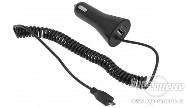 CL 12V MicroUSB nabíječka do auta pro mobilní telefony + USB - foto 1