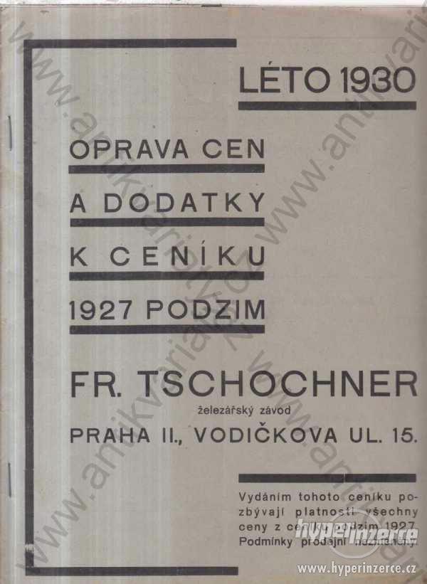 Fr Tschochner Léto 1930 Katalog Z nábytkové kování - foto 1
