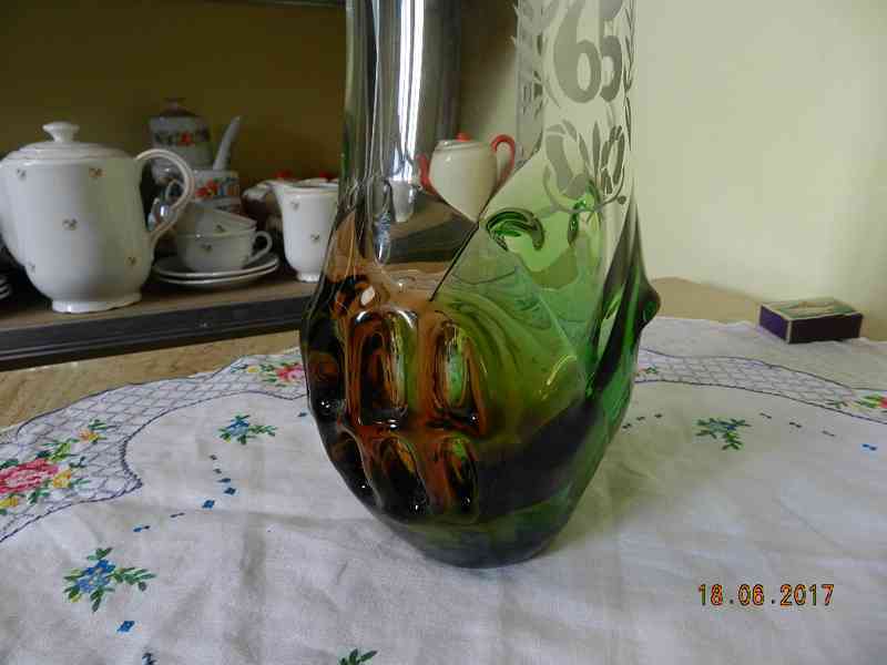Hezká barevná Váza 65 Hutní Sklo Paleček Škrdlovice - foto 4
