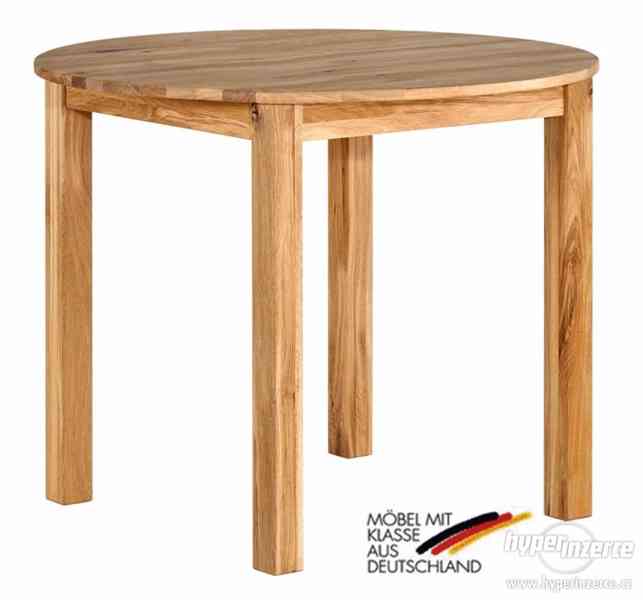 Jídelní kulatý stůl dub masiv nebo jádrový buk masiv - foto 3