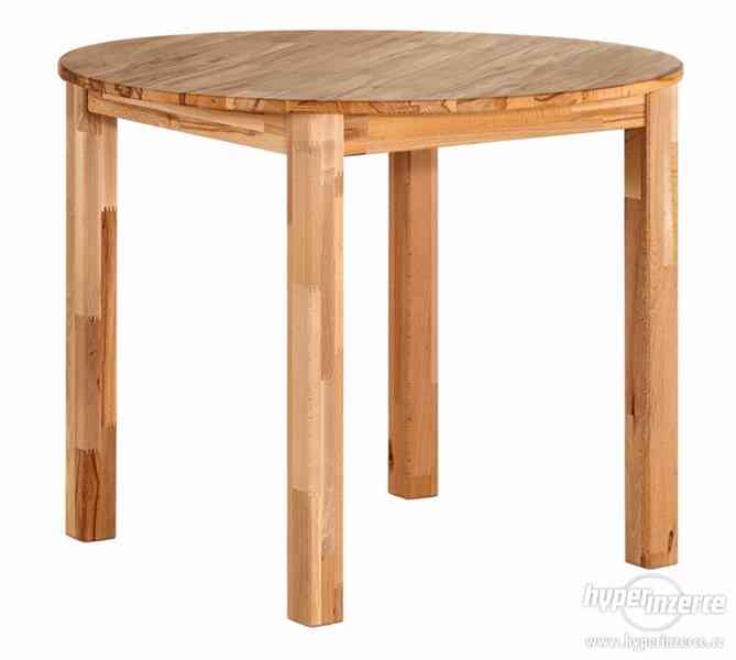 Jídelní kulatý stůl dub masiv nebo jádrový buk masiv - foto 8