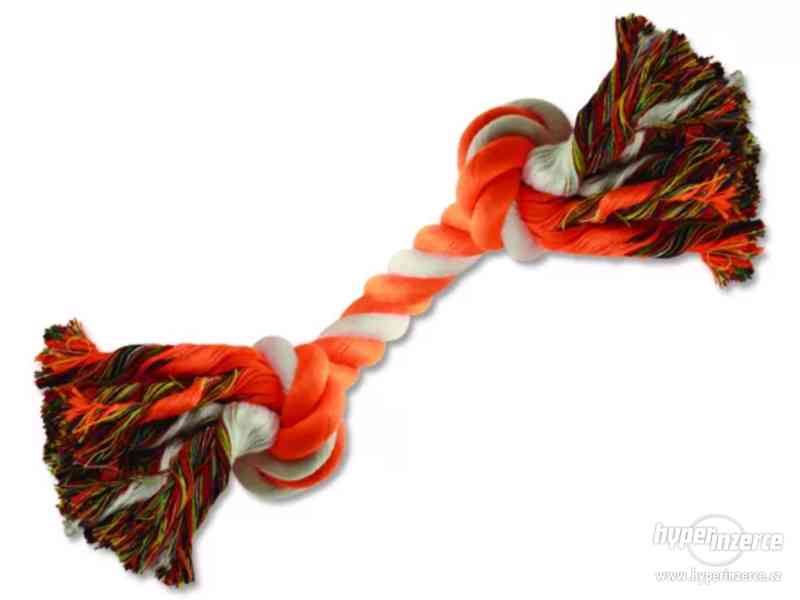 Uzel DOG FANTASY bavlněný oranžovo-bílý 2 knoty 20 cm - foto 1