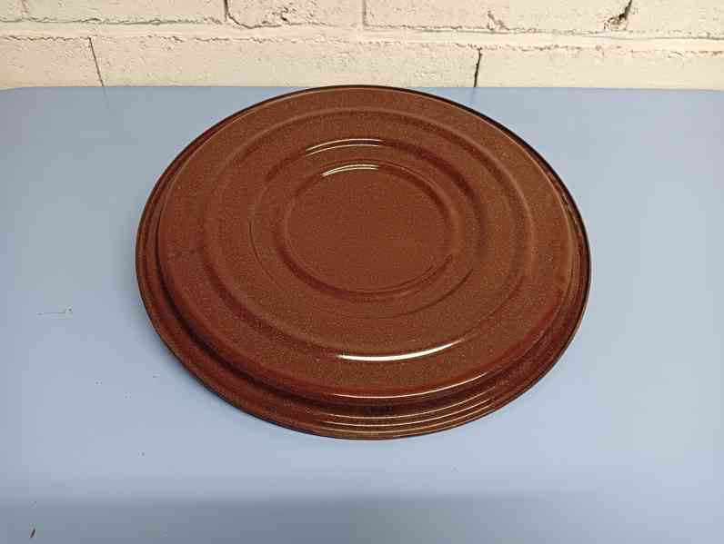 Smaltovaná poklice hnědá průměr 35cm - foto 2