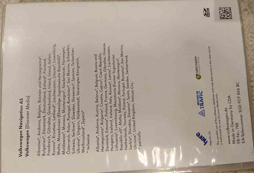 Navigace - Mapy Volkswagen Golf, Passat, Touran Touareg - foto 2