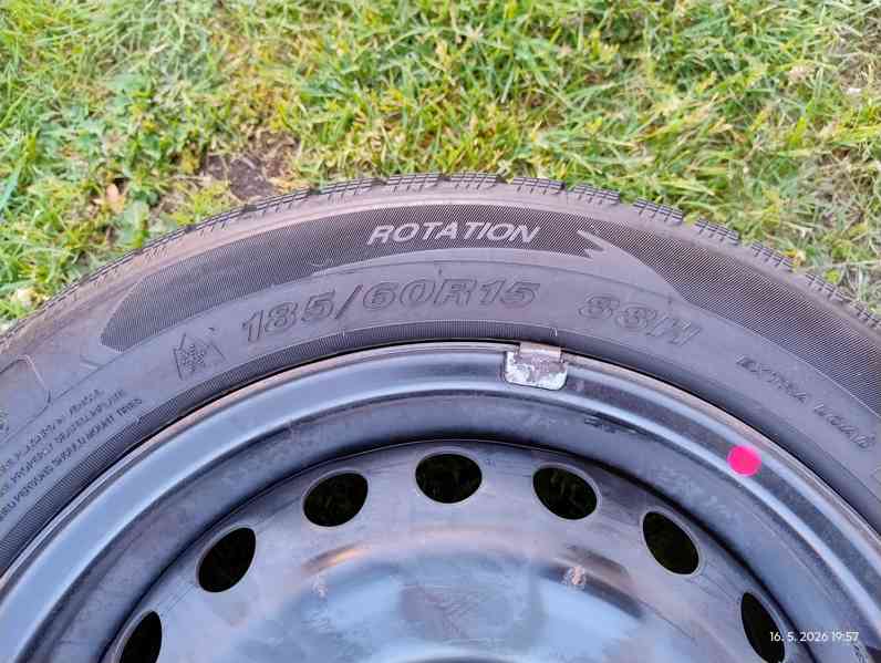 Plechové disky  15", 4x100 plus zimní pneumatiky  - foto 5