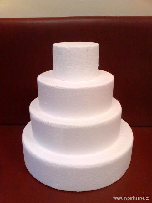 Polystyrenový dort ovál třípatrový trvanlivý - atrapa maketa - foto 3