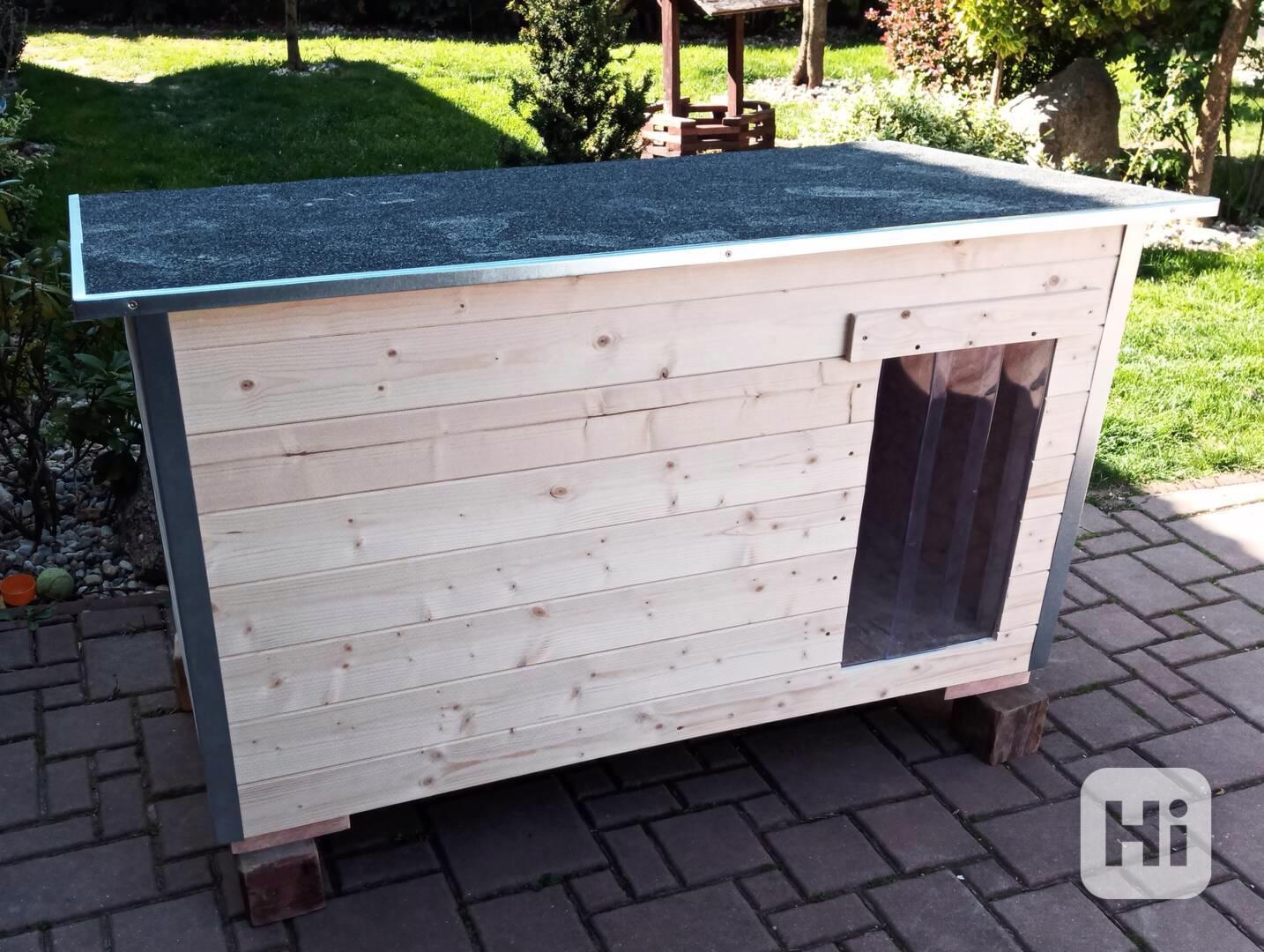 Zateplená psí bouda s krytinou, Sundávací zástěna, 6 vel. - foto 1
