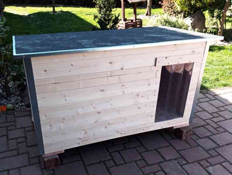 Zateplená psí bouda s krytinou, Sundávací zástěna, 6 vel. - foto 1