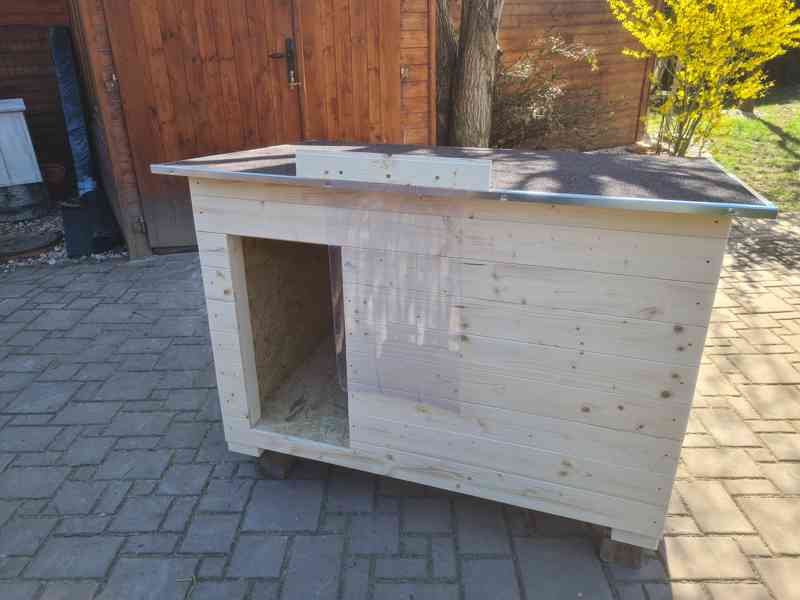 Zateplená psí bouda s krytinou, Sundávací zástěna, 6 vel. - foto 4