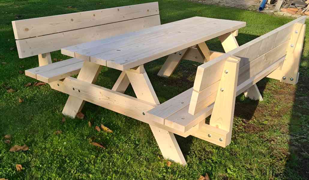 Zahradní nábytek - pivní set 42mm s opěradly - foto 5