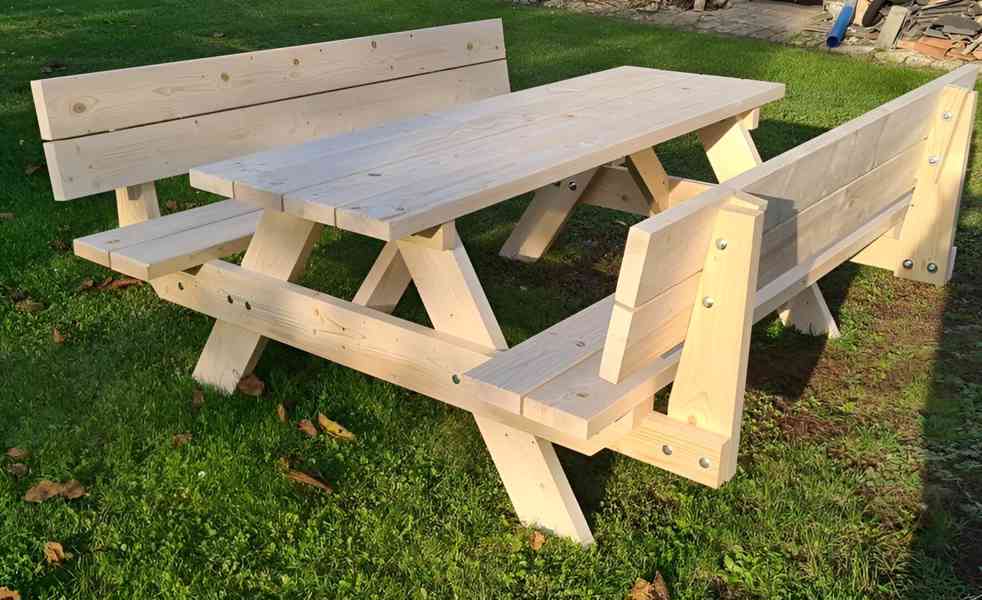 Zahradní nábytek - pivní set 42mm s opěradly - foto 2