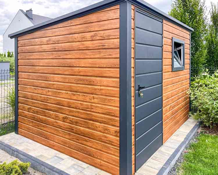 Zahradní domek 3x2,5m  dveře - okno -  světlý ořech TS884 - foto 2