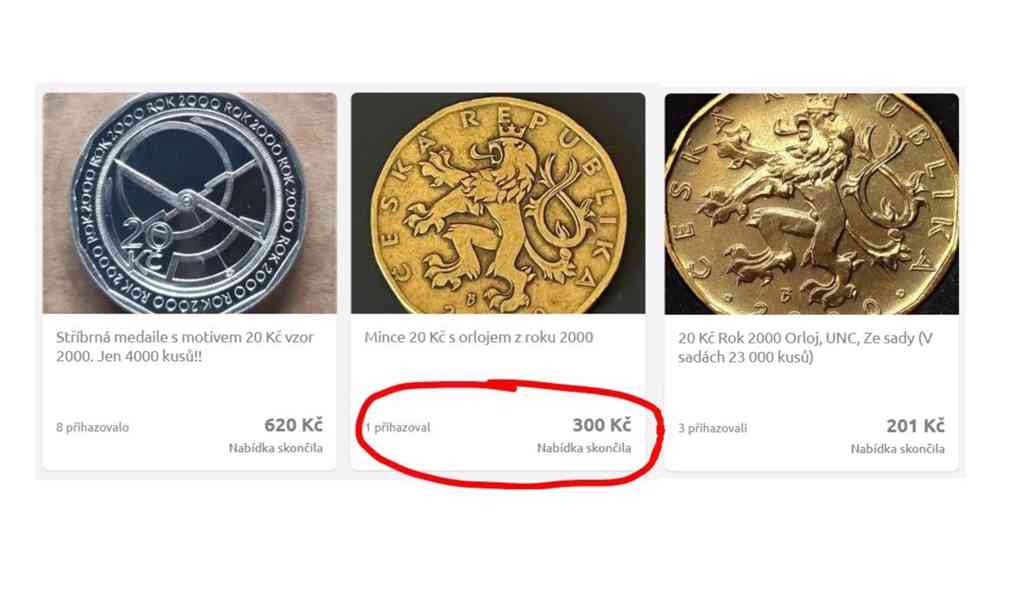 Unikátní mince 20 Kč dvacet korun 2000 milénium svatý Václav - foto 9