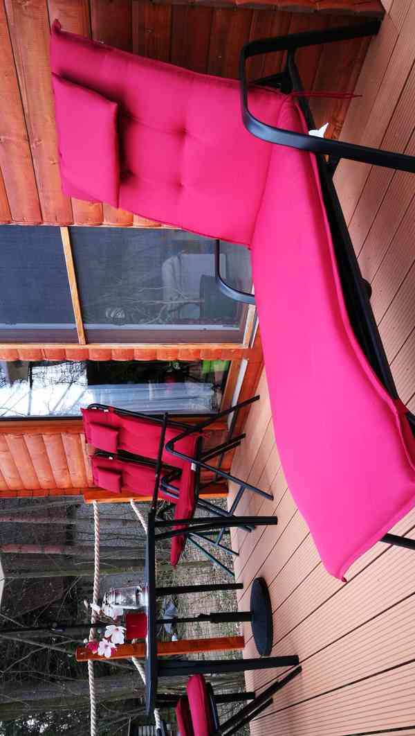 Zahradní nábytek, jídelní kovový set pro 4 osoby s polohovac - foto 2