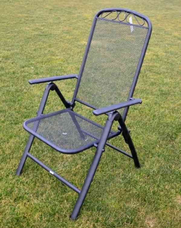 Zahradní nábytek, jídelní kovový set pro 4 osoby s polohovac - foto 3