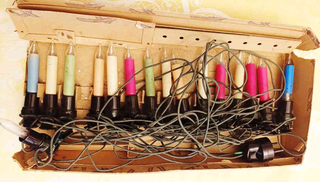 Retro elektrické svíčky na vánoční stromek na náhradní díly - foto 1