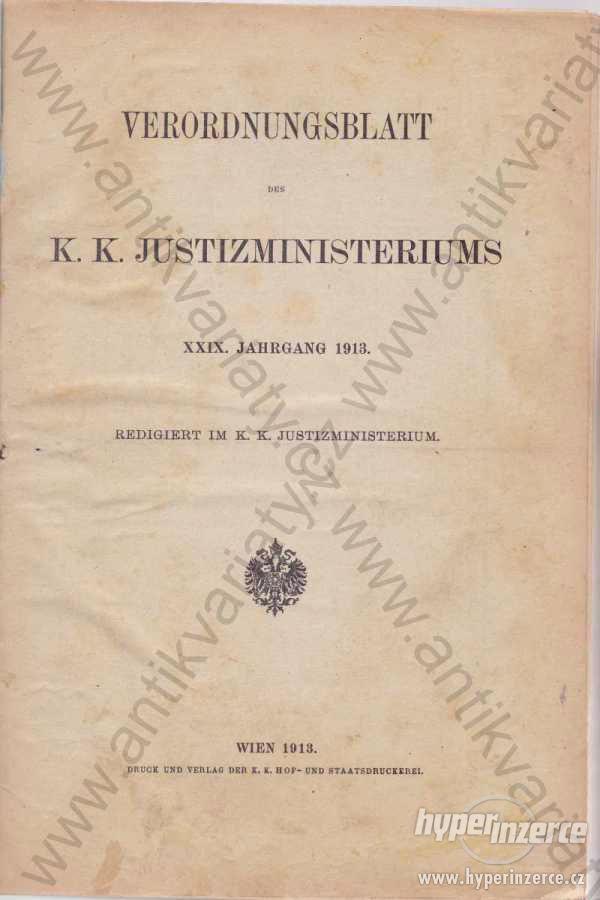 Verordnungsblatt des k. k. Justizministeriums 1913 - foto 1