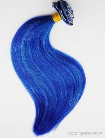 Luxusní barevné FUNKY Clip In lidské vlasy! 100 - 210 gram!! - foto 2
