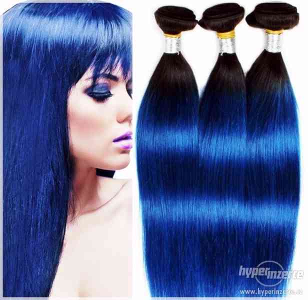 Luxusní barevné FUNKY Clip In lidské vlasy! 100 - 210 gram!! - foto 5