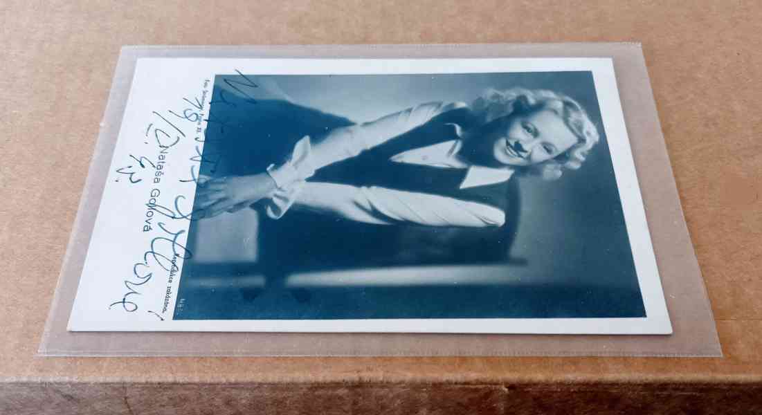 Nataša Gollová autogram z roku 1943, krásný stav - foto 3