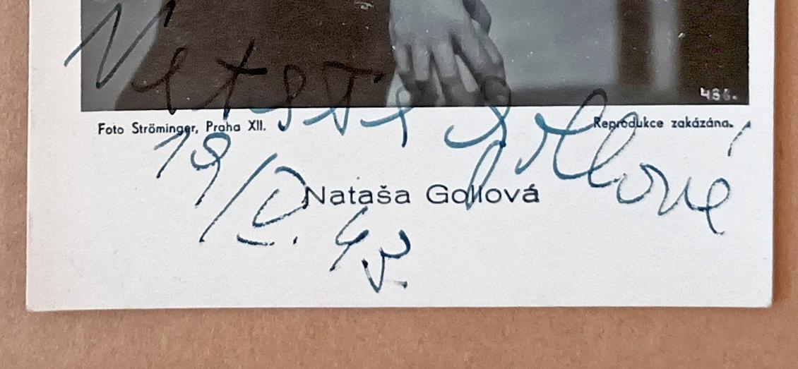 Nataša Gollová autogram z roku 1943, krásný stav - foto 2