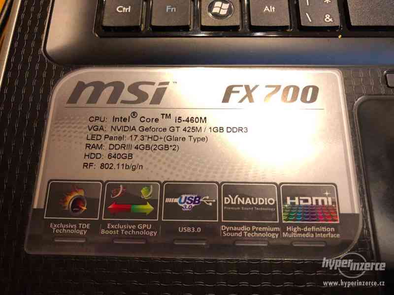 Notebook MSI  FX700 MS-1751 - foto 9