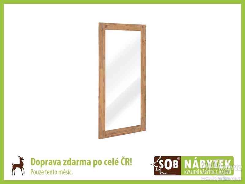 Zrcadlo z akátu, masivní zrcadlo dřevěné - foto 1