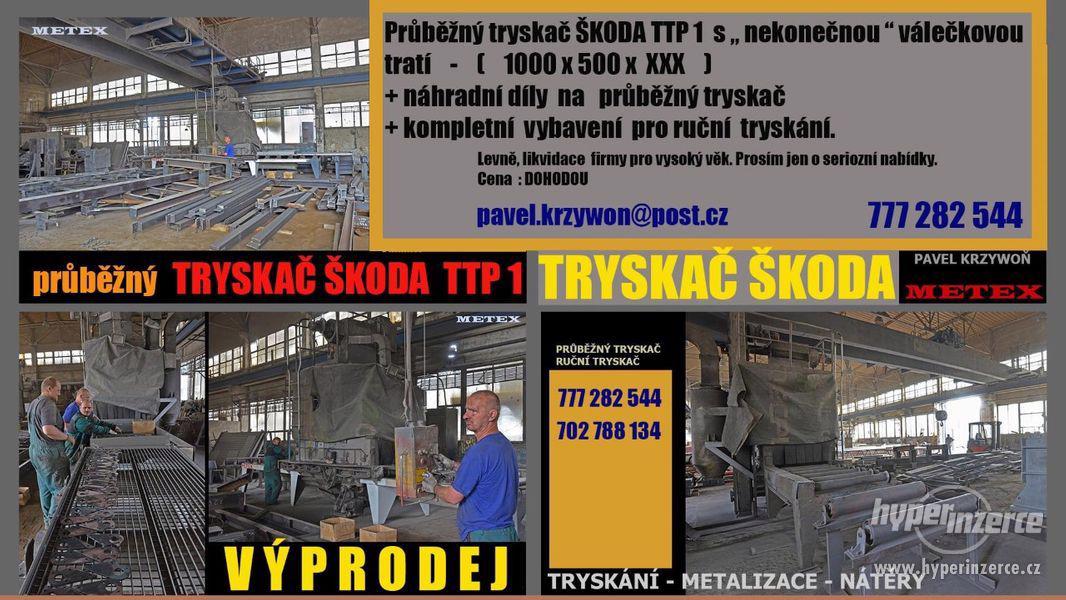 Průběžný tryskač ŠKODA TTP 1 s válečkovou tratí . LEVNĚ - foto 2