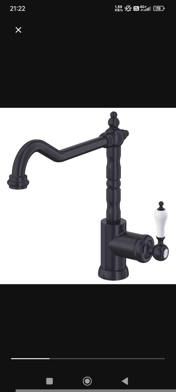 IKEA Kuchyňská mísicí baterie, kartáčovaný černý kov GLITTRA