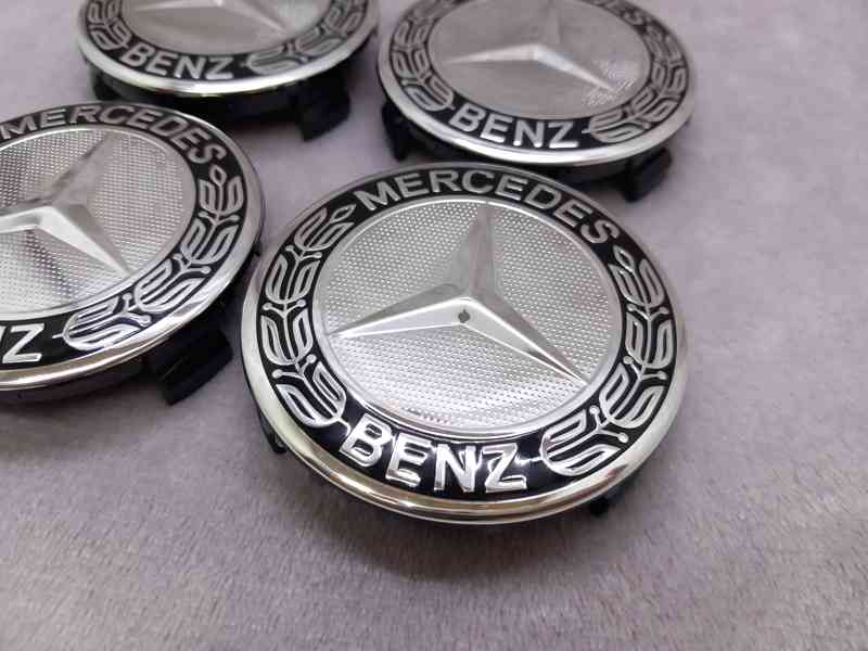 Středové krytky Mercedes Benz, 75mm, silver - foto 8