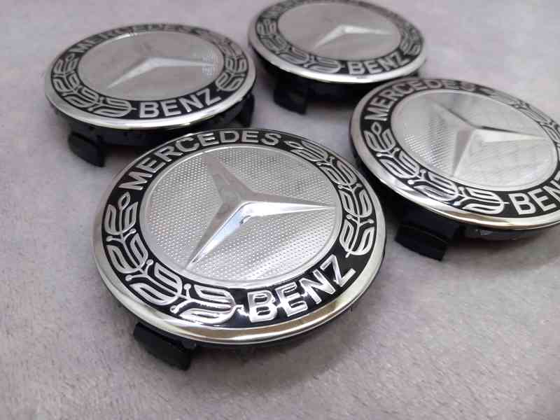 Středové krytky Mercedes Benz, 75mm, silver - foto 6