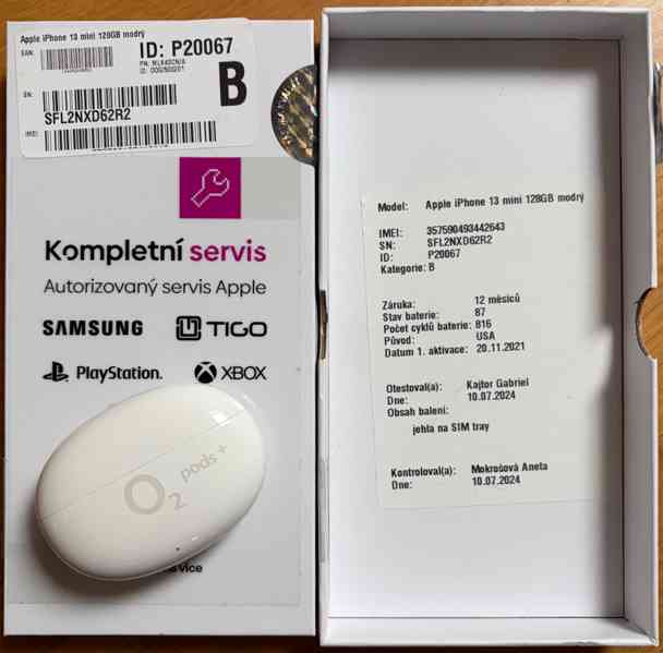 iPhone 13 mini 128 modrý, obal, sluchátka - foto 6