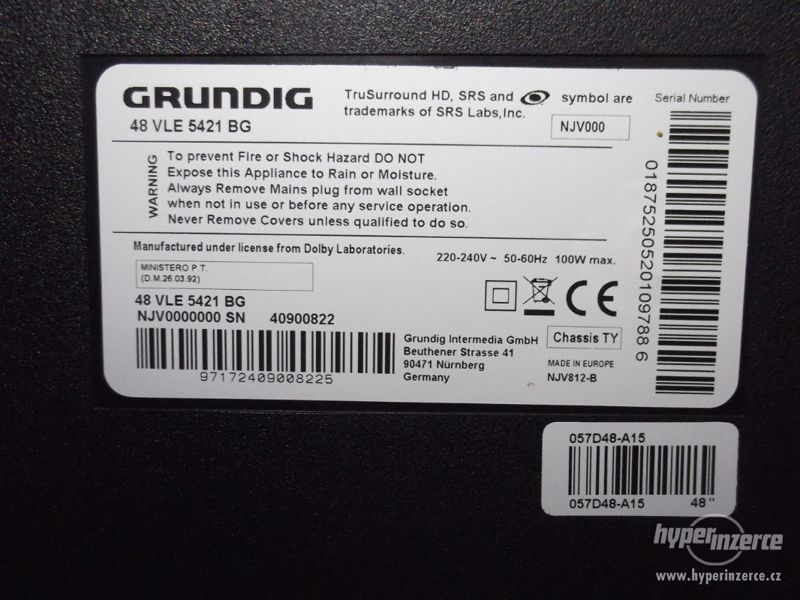 LED TV GRUNDIG 48"-122CM,FULL HD,USB,tř.A,NEMÁ DVB T2 - foto 6